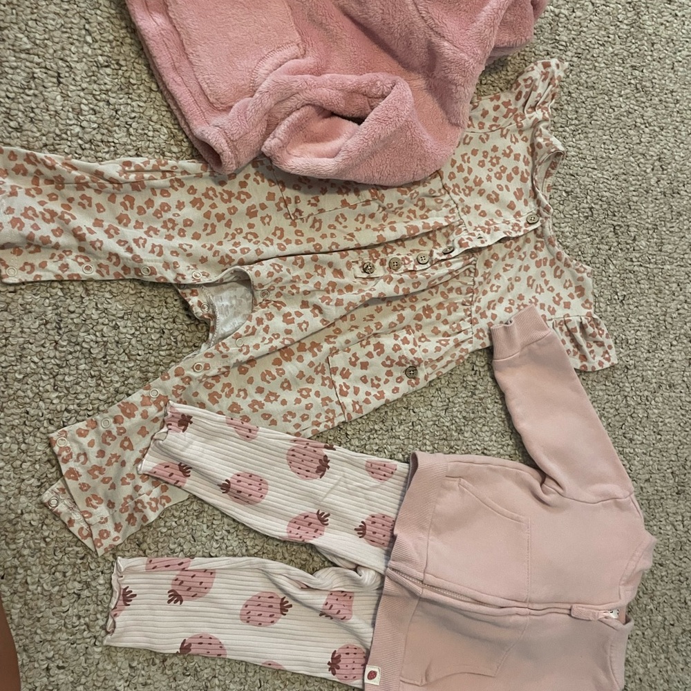 Pink and Leopard Baby Outfit Set